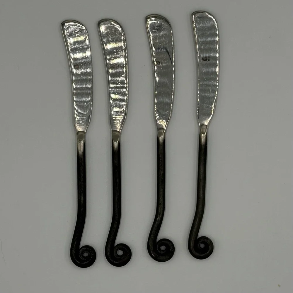 Gourmet Settings GS Treble Clef Flat Handle Butter Spreaders Knives SET OF 4